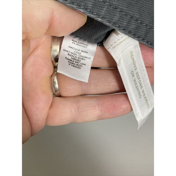 ANN TAYLOR LOFT Crop Blazer Women Size Med Gray Button Up Lightweight Jacket - Picture 9 of 14